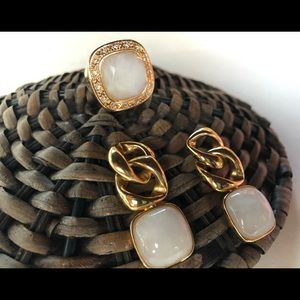 Earring/Ring Resin Gold Tone Jewelry Set